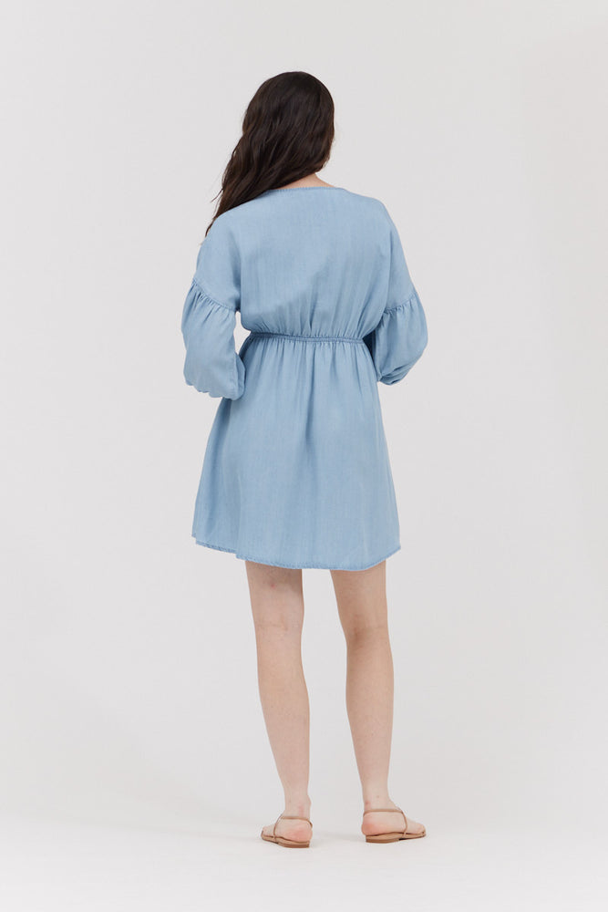 CHAMBRAY MINI DRESS
