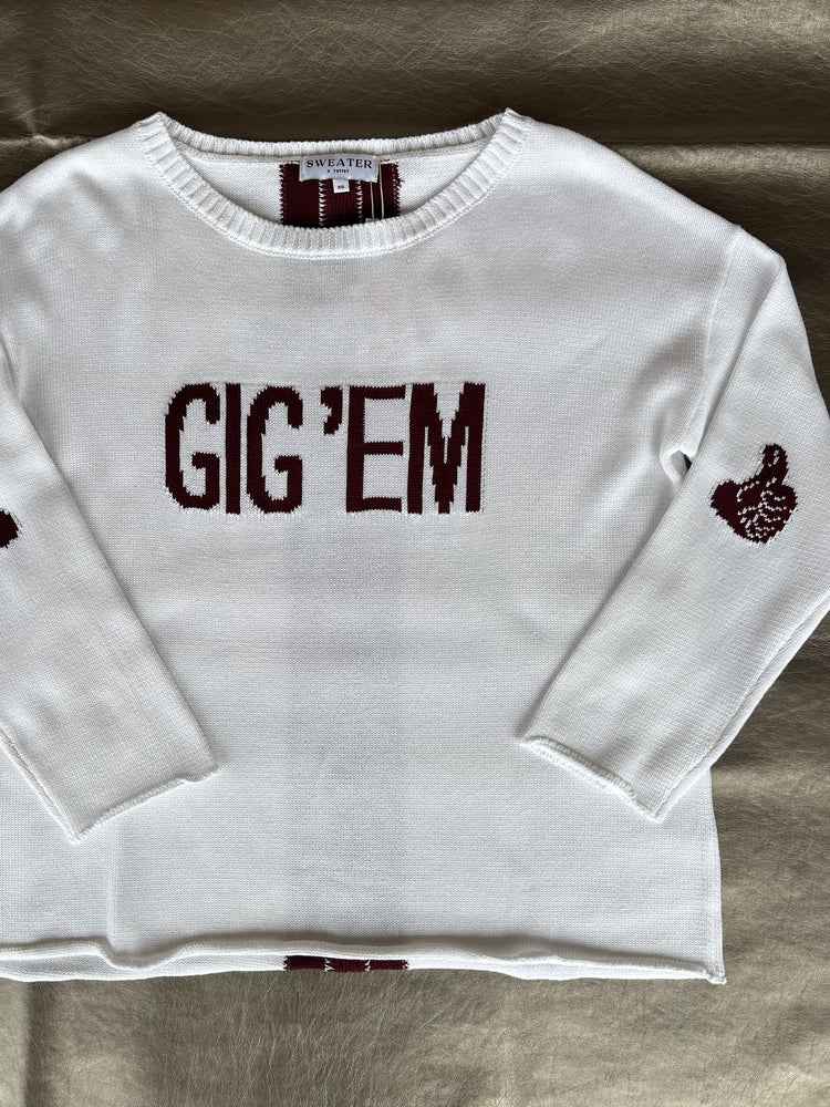 THUMB UP GIG 'EM COLLEGE GAME DAY SWEATERS