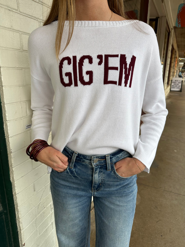 THUMB UP GIG 'EM COLLEGE GAME DAY SWEATERS