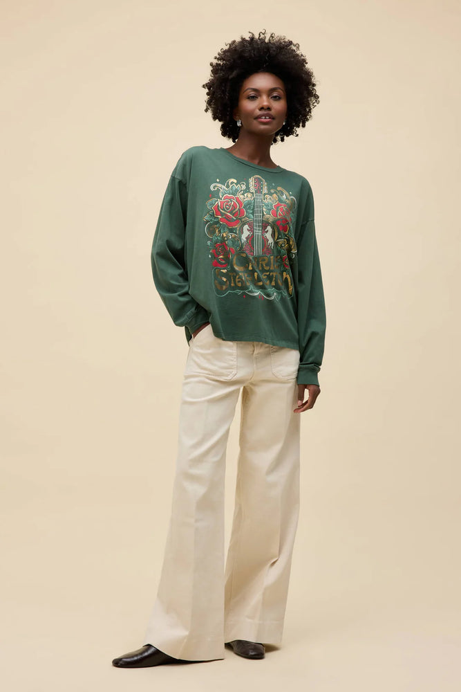 CHRIS STAPLETON GUITAR&ROSES MERCH LONG SLEEVE