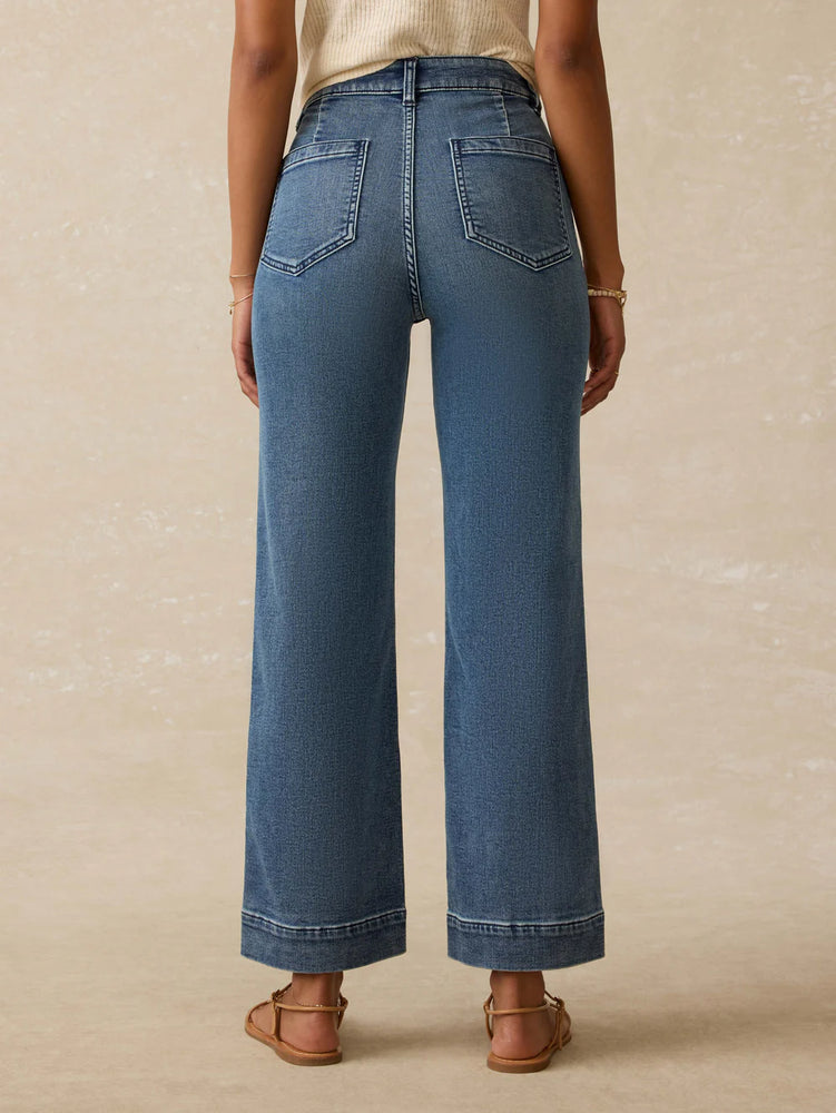 STRETCH TERRY PATCH POCKET ANKLE PANT